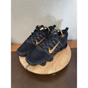 Nike GS Size 5Y Air VaporMax Flyknit 3 Black Gold Shoes BQ5238-004